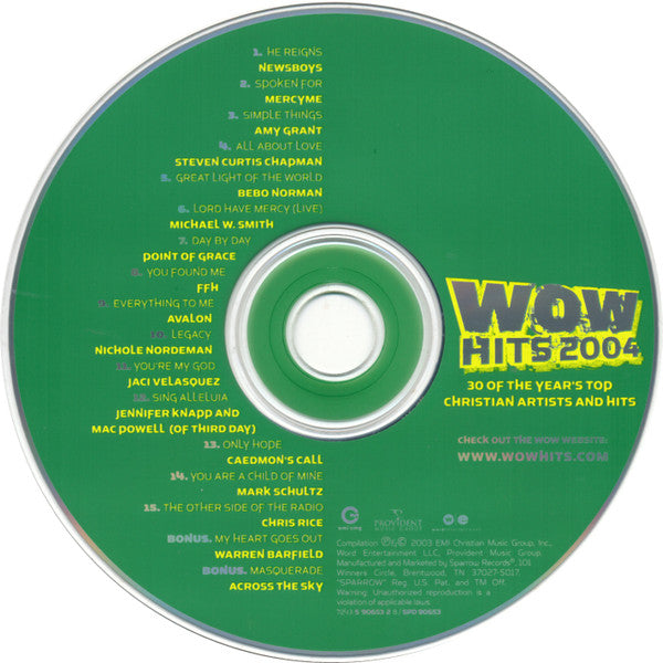 Various : WOW Hits 2004 (30 Of The Year's Top Christian Artists And Hits) (2xCD, Comp)