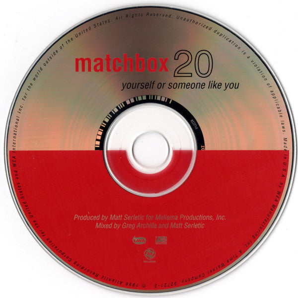 Matchbox Twenty : Yourself Or Someone Like You (CD, Album, SRC)