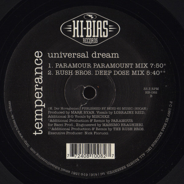 Temperance : Universal Dream (12")