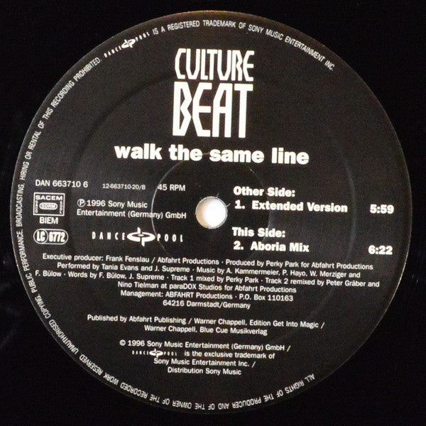 Culture Beat : Walk The Same Line (2x12")