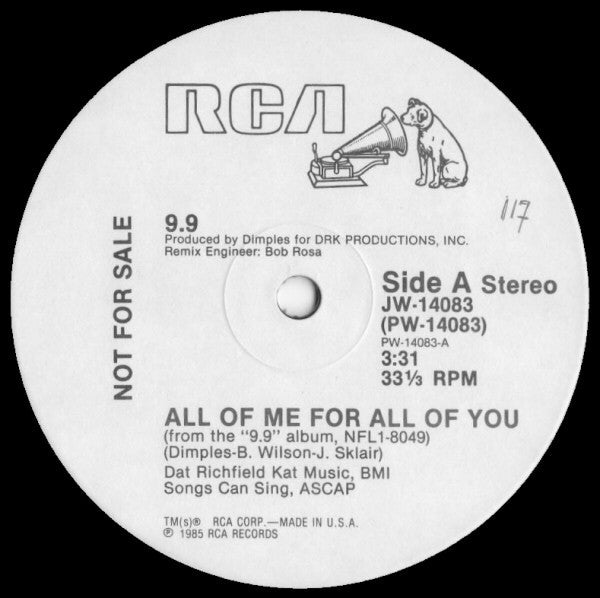 9.9 : All Of Me For All Of You (12", Promo)