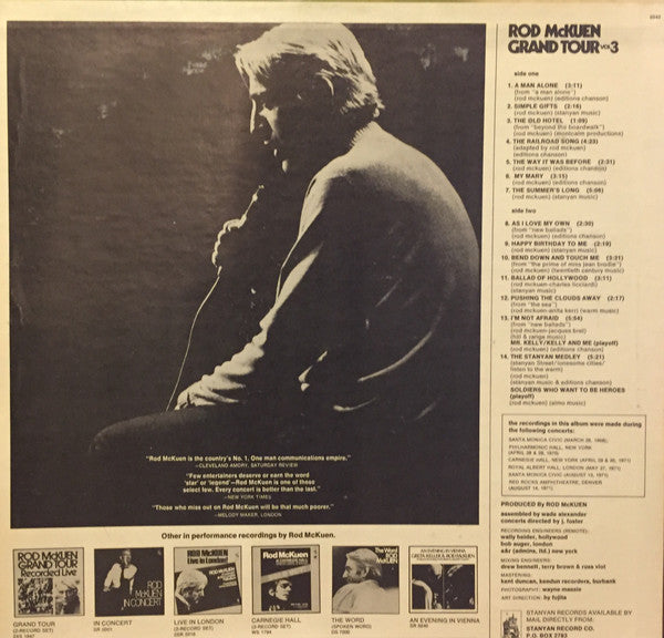 Rod McKuen : Grand Tour Vol. 3 (LP, Album)