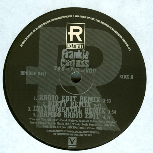 Frankie Cutlass : You And You And You (12", Promo)