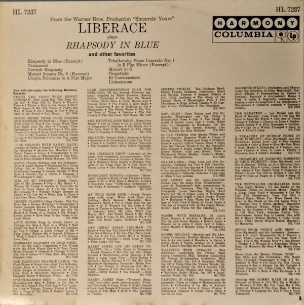 Liberace : Liberace Plays Rhapsody In Blue And Other Favorites (LP, Comp)
