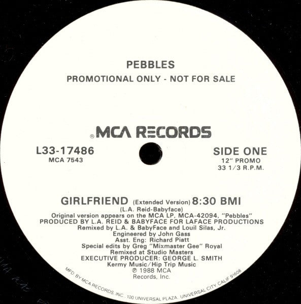 Pebbles : Girlfriend (12", Promo)