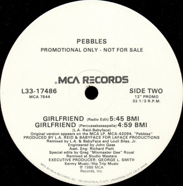 Pebbles : Girlfriend (12", Promo)