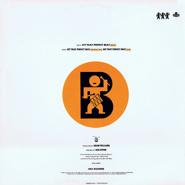 Bronski Beat : Hit That Perfect Beat (12" Version) (12", Pin)