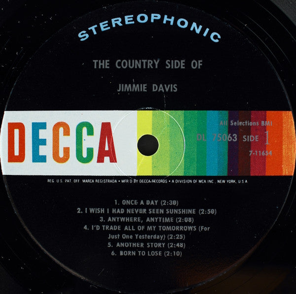 Jimmie Davis : The Country Side Of Jimmie Davis (LP, Album)