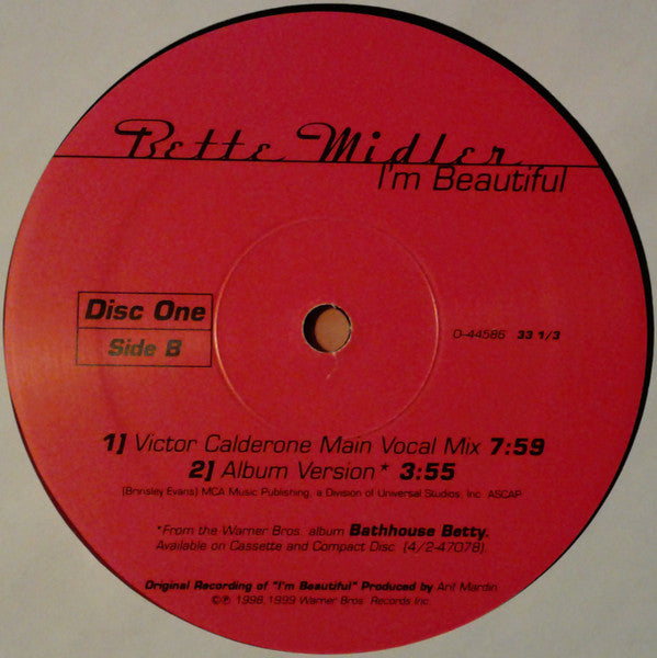 Bette Midler : I'm Beautiful (2x12")