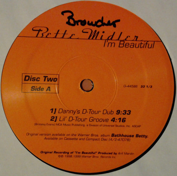 Bette Midler : I'm Beautiful (2x12")