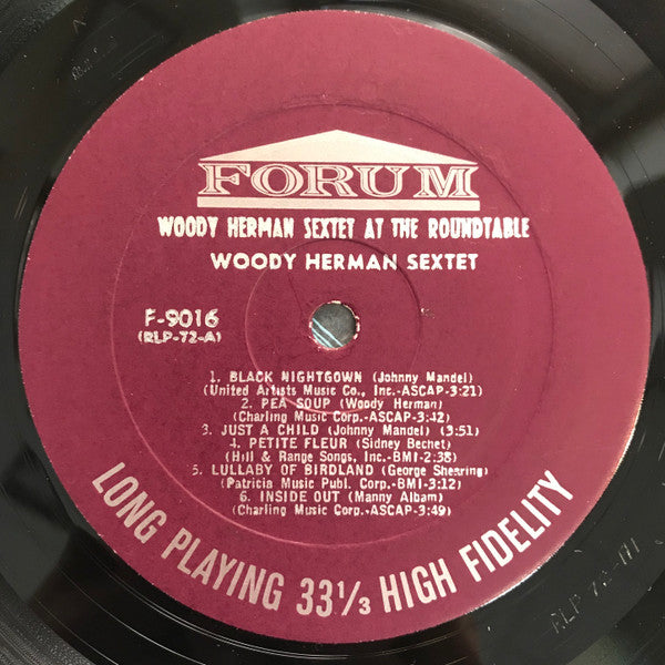 Woody Herman Sextet : At The Roundtable (LP, Album, Mono, RE)