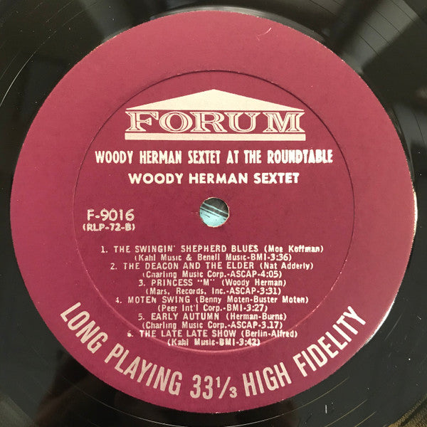 Woody Herman Sextet : At The Roundtable (LP, Album, Mono, RE)