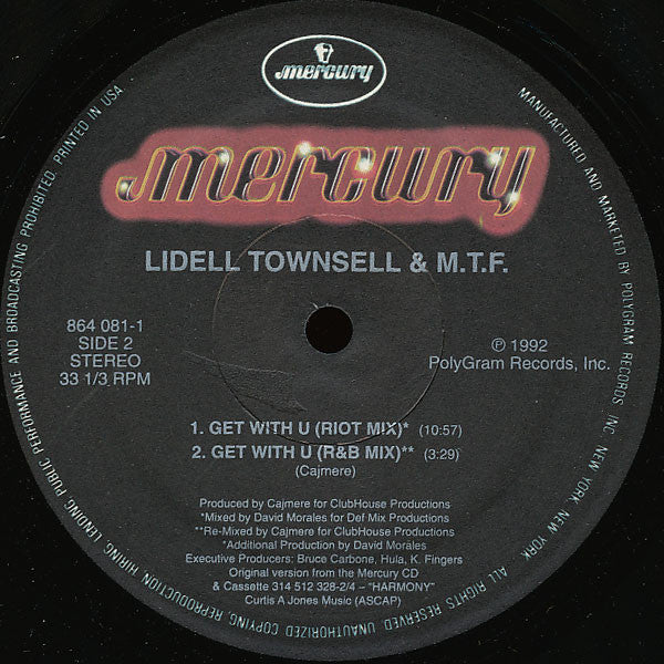 Lidell Townsell & M.T.F. : Get With U (12", Single)