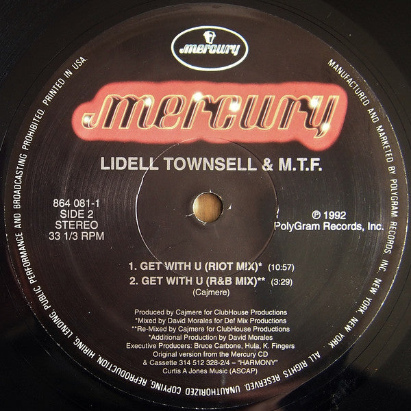 Lidell Townsell & M.T.F. : Get With U (12", Single)