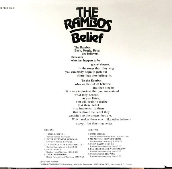 The Rambos : Belief (LP, Album)