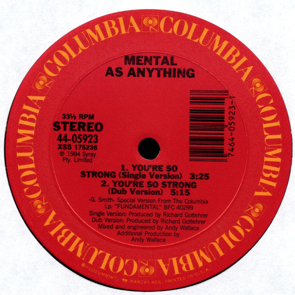 Mental As Anything : You're So Strong (12", Single)