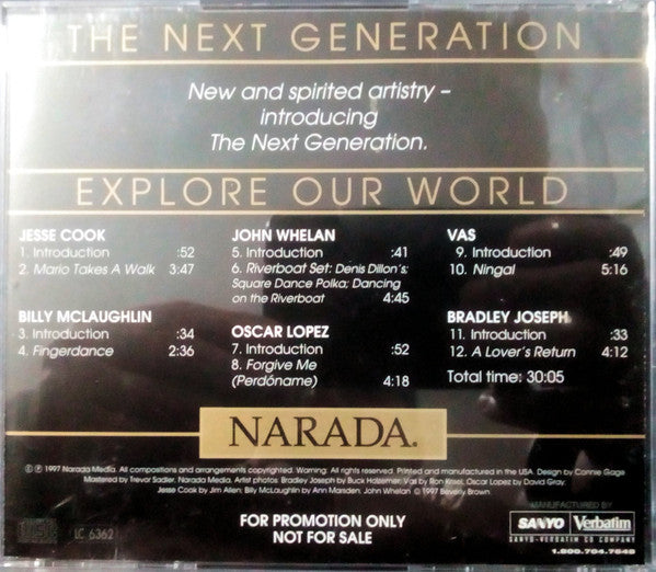 Various : The Next Generation Narada (Explore Our World) (CD, Comp, Promo)