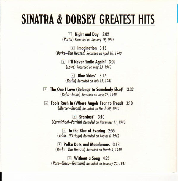 Frank Sinatra & Tommy Dorsey : Greatest Hits (CD, Comp)