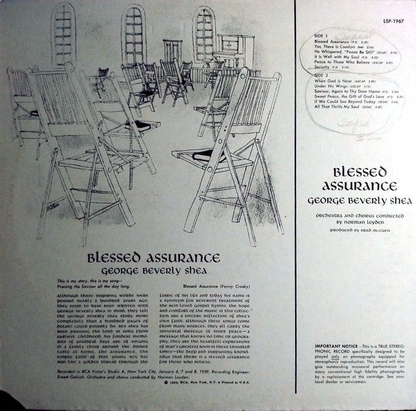 George Beverly Shea : Blessed Assurance (LP, Album)