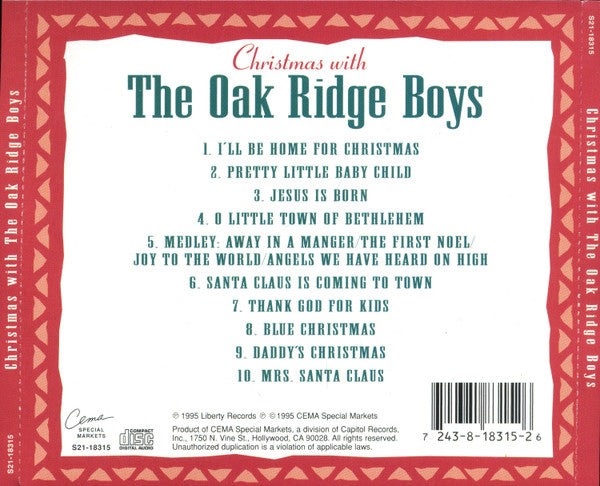 The Oak Ridge Boys : Christmas With The Oak Ridge Boys (CD, Comp)