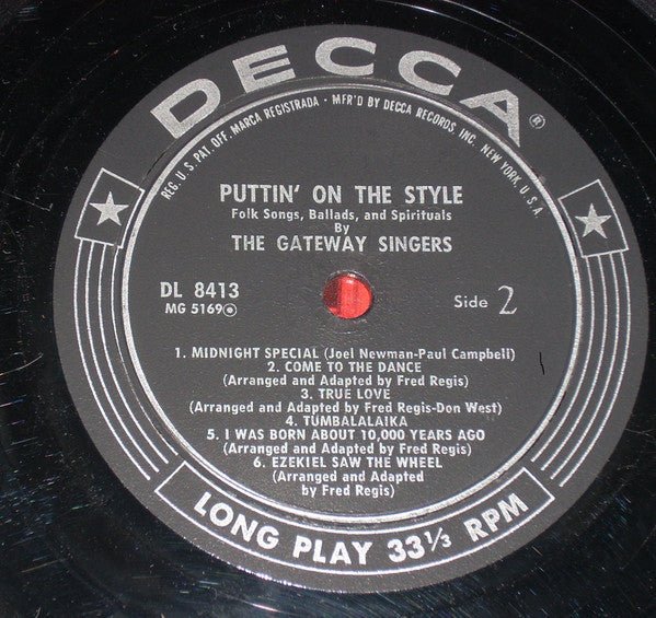 The Gateway Singers : Puttin' on the Style (LP, Album, Mono, Glo)