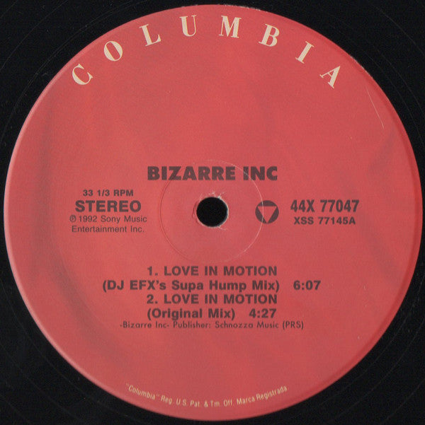 Bizarre Inc : Love In Motion (2x12")