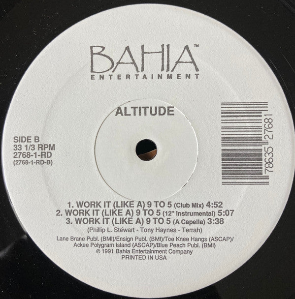 Altitude (3) : Work It (Like A) 9 To 5 (12", Promo)