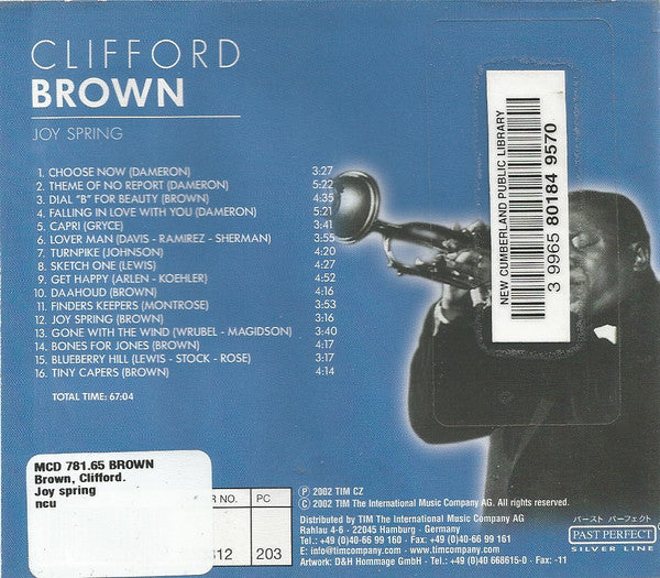 Clifford Brown : Joy Spring (CD, Comp, Mono)