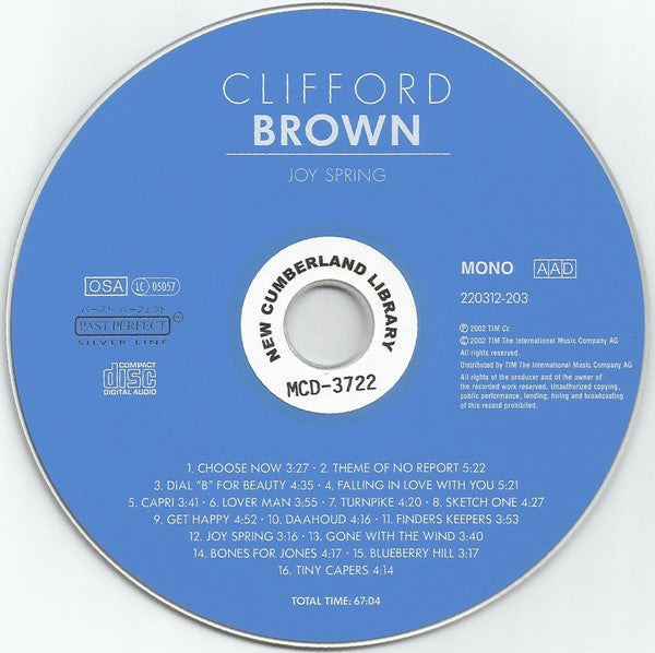 Clifford Brown : Joy Spring (CD, Comp, Mono)