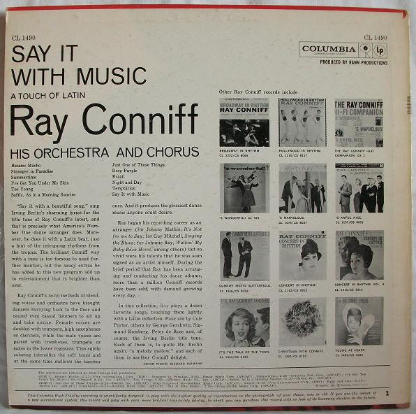Ray Conniff And His Orchestra & Chorus : Say It With Music (A Touch Of Latin) (LP, Mono)
