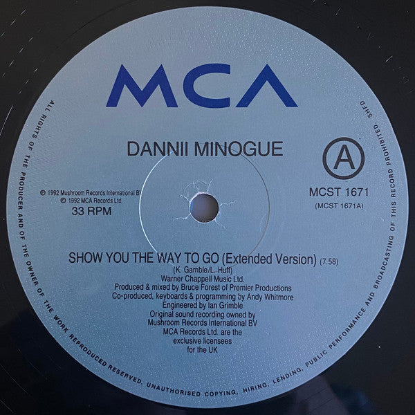 Dannii Minogue : Show You The Way To Go (12", Single)