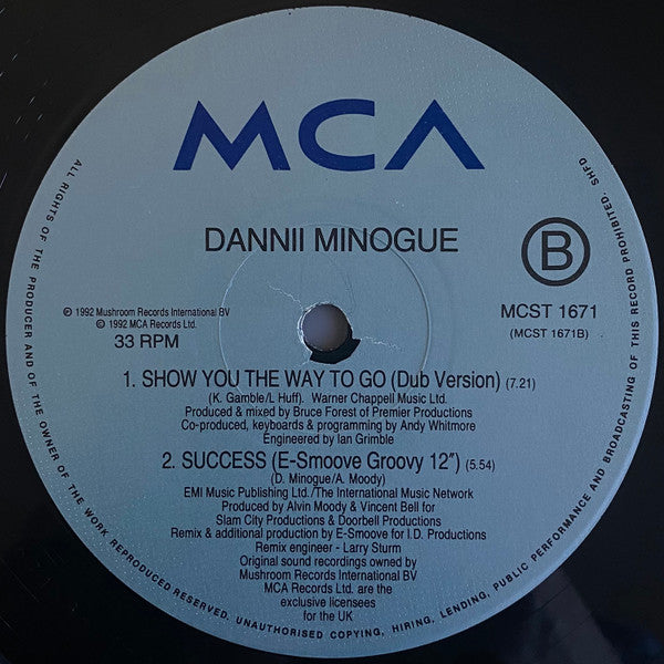 Dannii Minogue : Show You The Way To Go (12", Single)