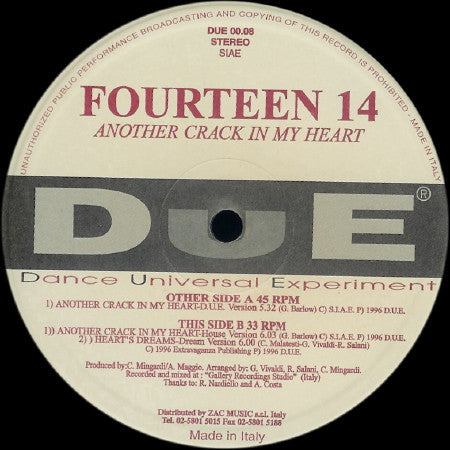 Fourteen 14 : Another Crack In My Heart (12")