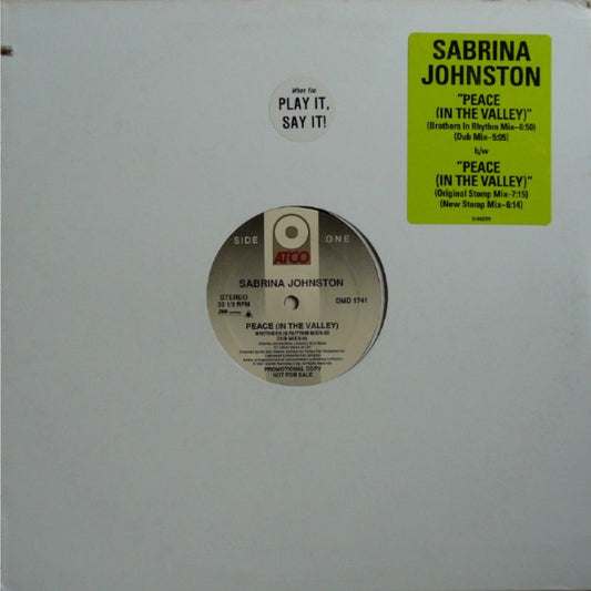 Sabrina Johnston : Peace (In The Valley) (12", Promo)