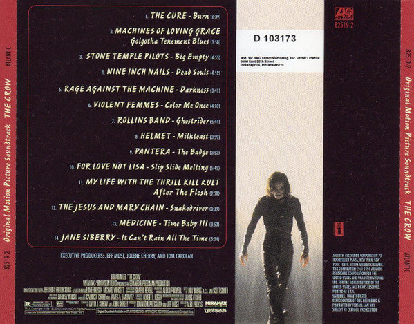 Various : The Crow (Original Motion Picture Soundtrack) (CD, Album, Club, RP, Cin)