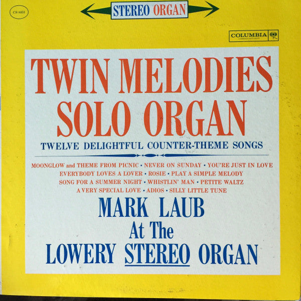 Mark Laub : Twin Melodies - Solo Organ (LP)
