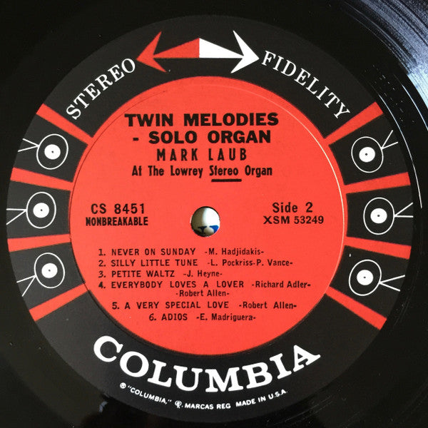 Mark Laub : Twin Melodies - Solo Organ (LP)