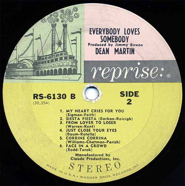 Dean Martin : Everybody Loves Somebody (LP, Album, Pit)