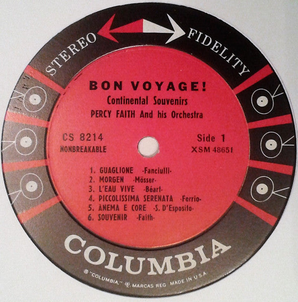 Percy Faith & His Orchestra : Bon Voyage!  Continental Souvenirs (LP, Album)