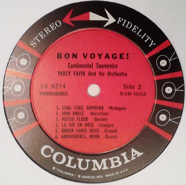 Percy Faith & His Orchestra : Bon Voyage!  Continental Souvenirs (LP, Album)