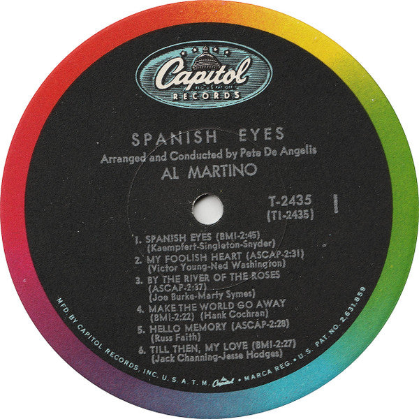 Al Martino : Spanish Eyes (LP, Album, Mono, Jac)