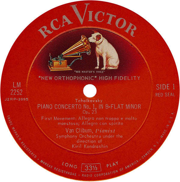 Pyotr Ilyich Tchaikovsky, Van Cliburn, Kiril Kondrashin : Concerto No. 1 (LP, Album, Mono, RP, Ind)