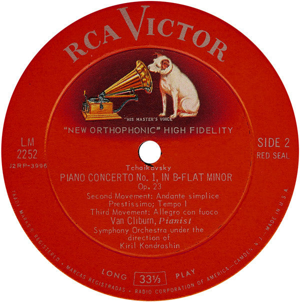 Pyotr Ilyich Tchaikovsky, Van Cliburn, Kiril Kondrashin : Concerto No. 1 (LP, Album, Mono, RP, Ind)