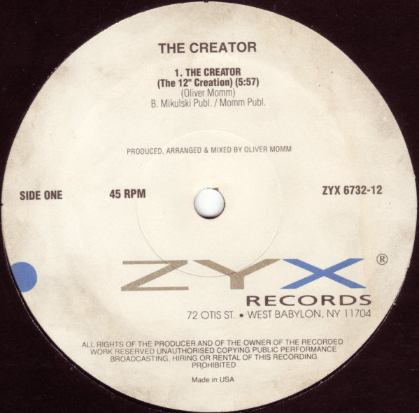 The Creator : The Creator (12")