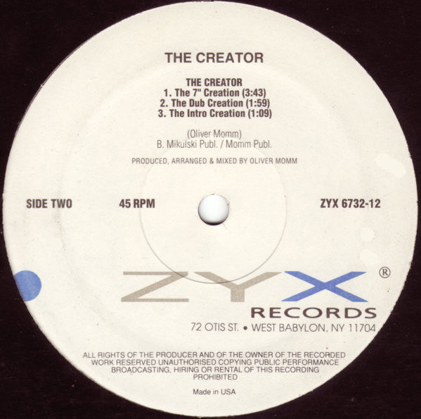 The Creator : The Creator (12")