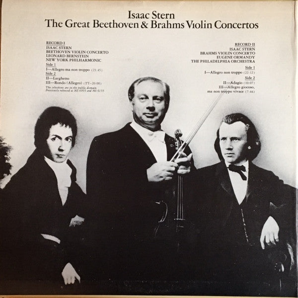 Isaac Stern : The Great Beethoven & Brahms Violin Concertos (2xLP, Comp)
