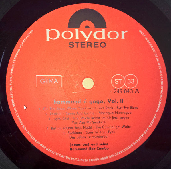 James Last & His Hammond Bar Combo : Hammond À Gogo Vol. II (LP, Album)