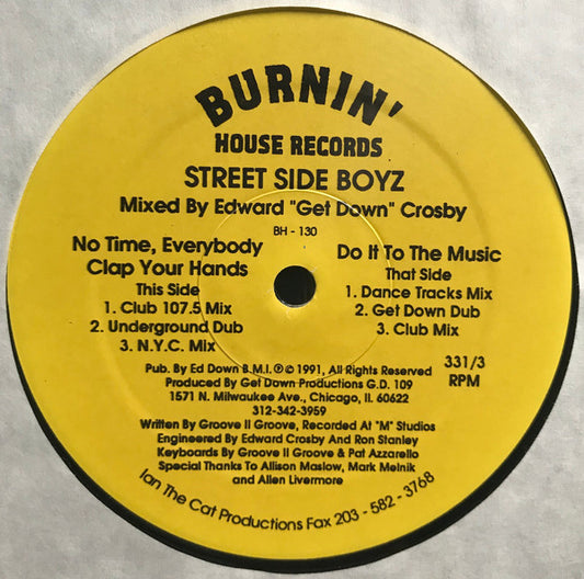 Street Side Boyz : No Time, Everybody Clap Your Hands (12")