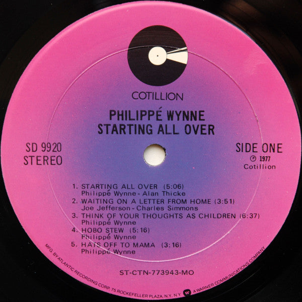 Philippe Wynne : Starting All Over (LP, Album, MO )