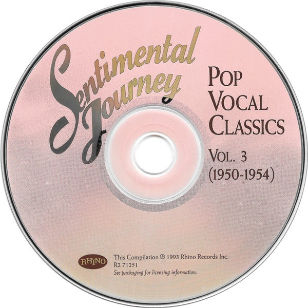 Various : Sentimental Journey - Pop Vocal Classics, Vol. 3 (1950-1954) (CD, Comp)
